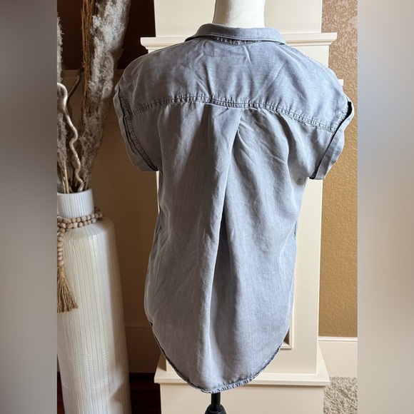 Jachs Girlfriend Womens Short Sleeve Tencel Blouse (Grey, - Picture 5 of 10